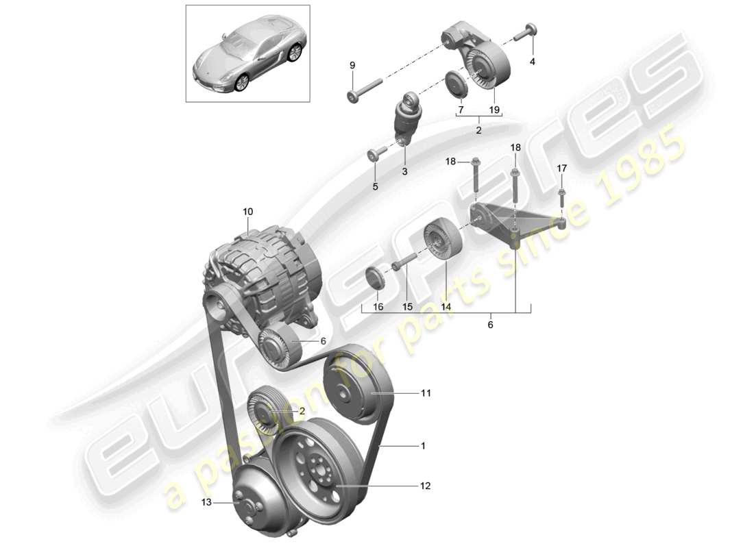 a part diagram from the porsche cayman parts catalogue