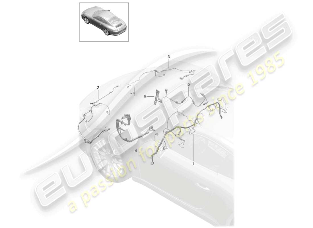a part diagram from the porsche 991 parts catalogue