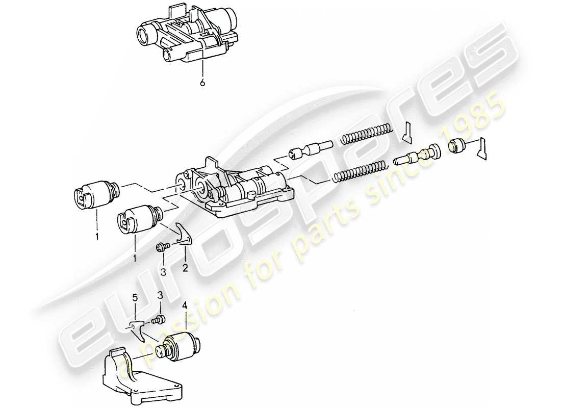 porsche 1994 (993) tiptronic - solenoid valve part diagram
