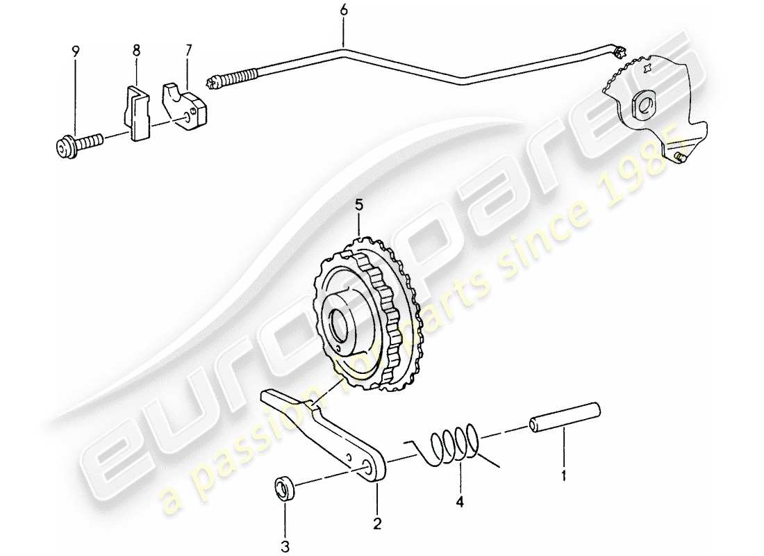 porsche 1994 (993) tiptronic - parking lock part diagram