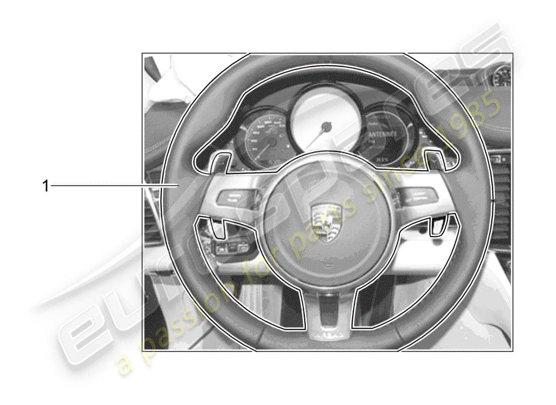 porsche 2012 (tequipment panamera) sports steering wheel parts diagram
