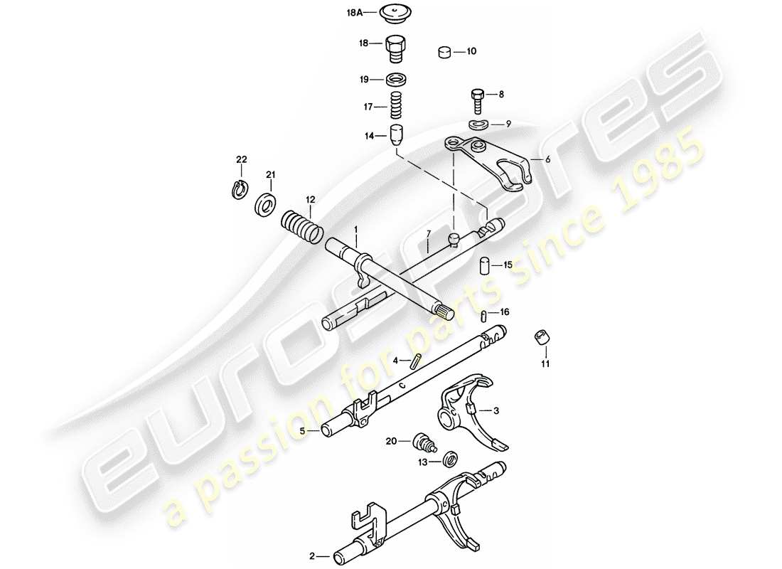 porsche 1978 (924) transmission control - 4-speed parts diagram