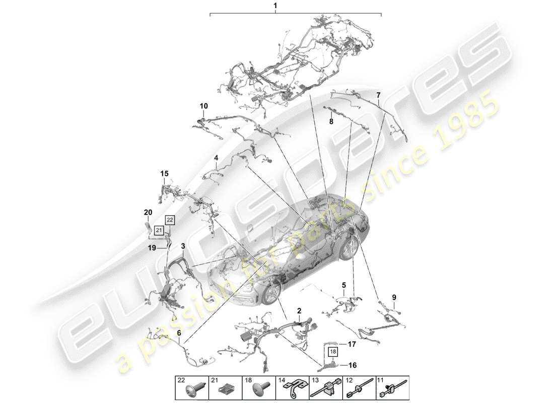 porsche panamera 971 (2018) wiring harnesses part diagram