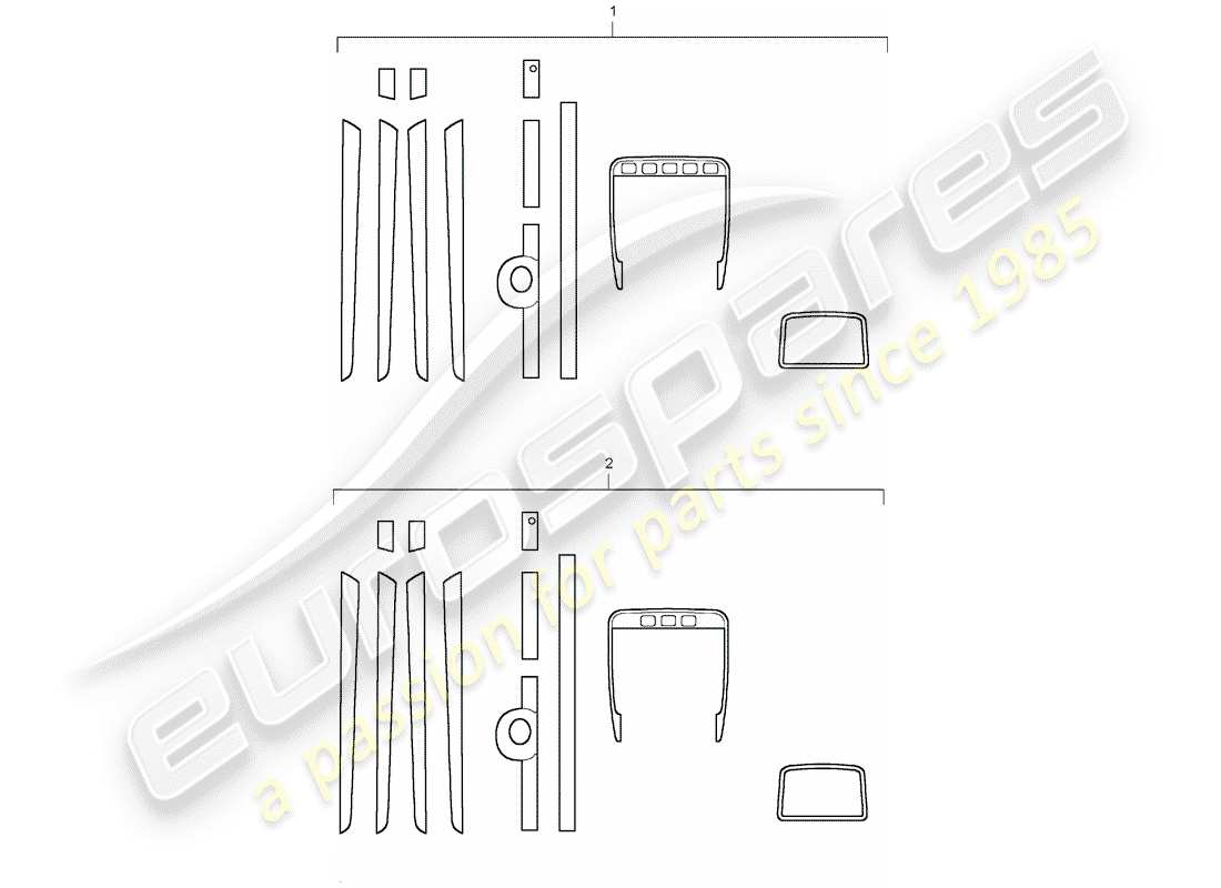 porsche 2017 (tequipment cayenne) 1 set trim moldings for part diagram