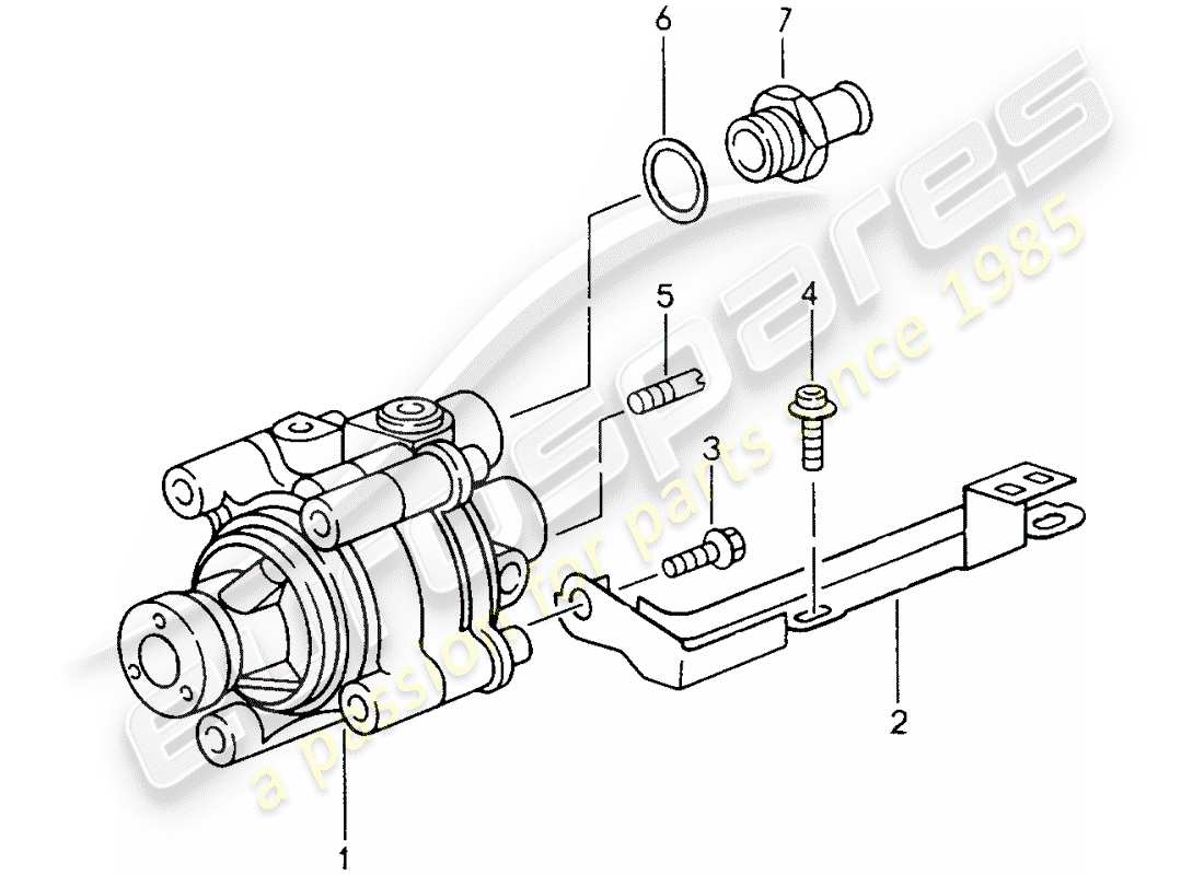porsche 1998 (993) power steering - power-steering pump part diagram