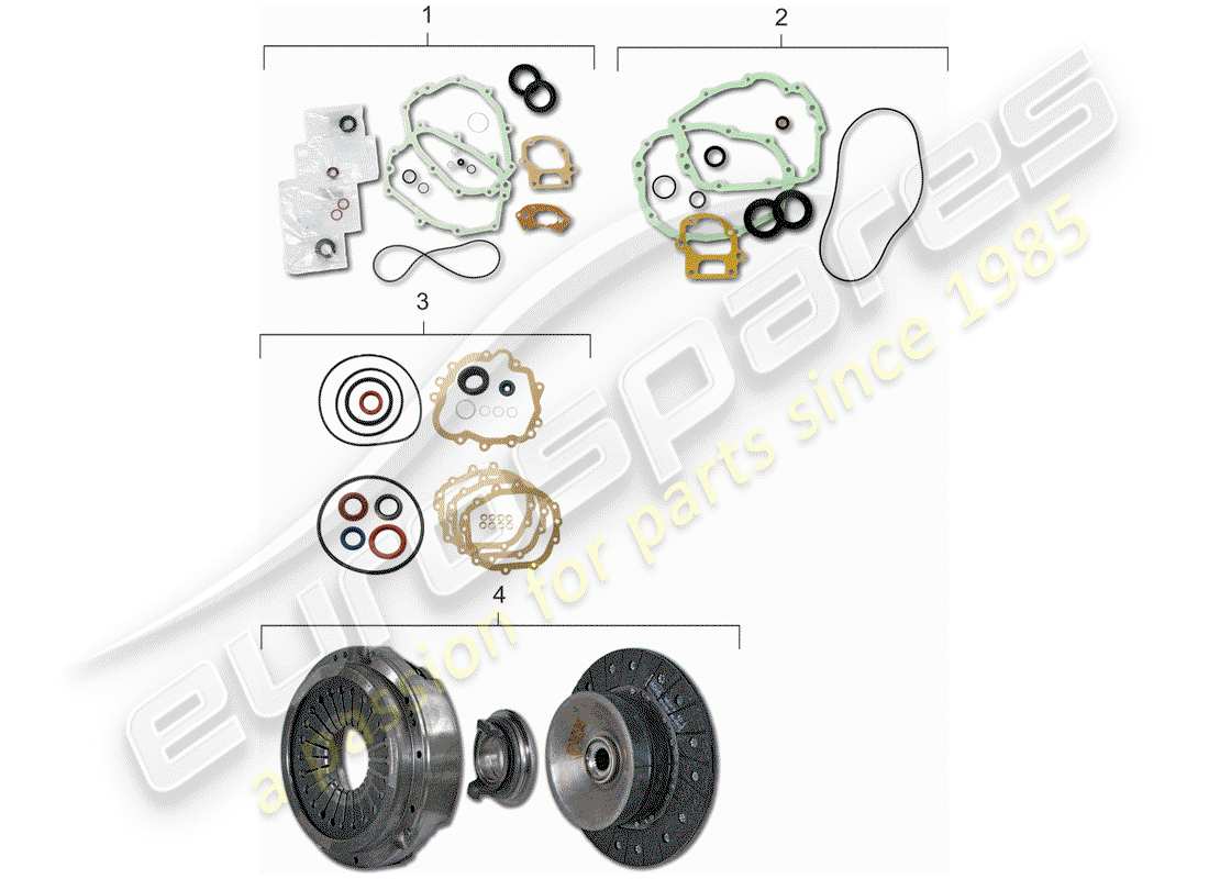 porsche 1981 (911) gasket set part diagram