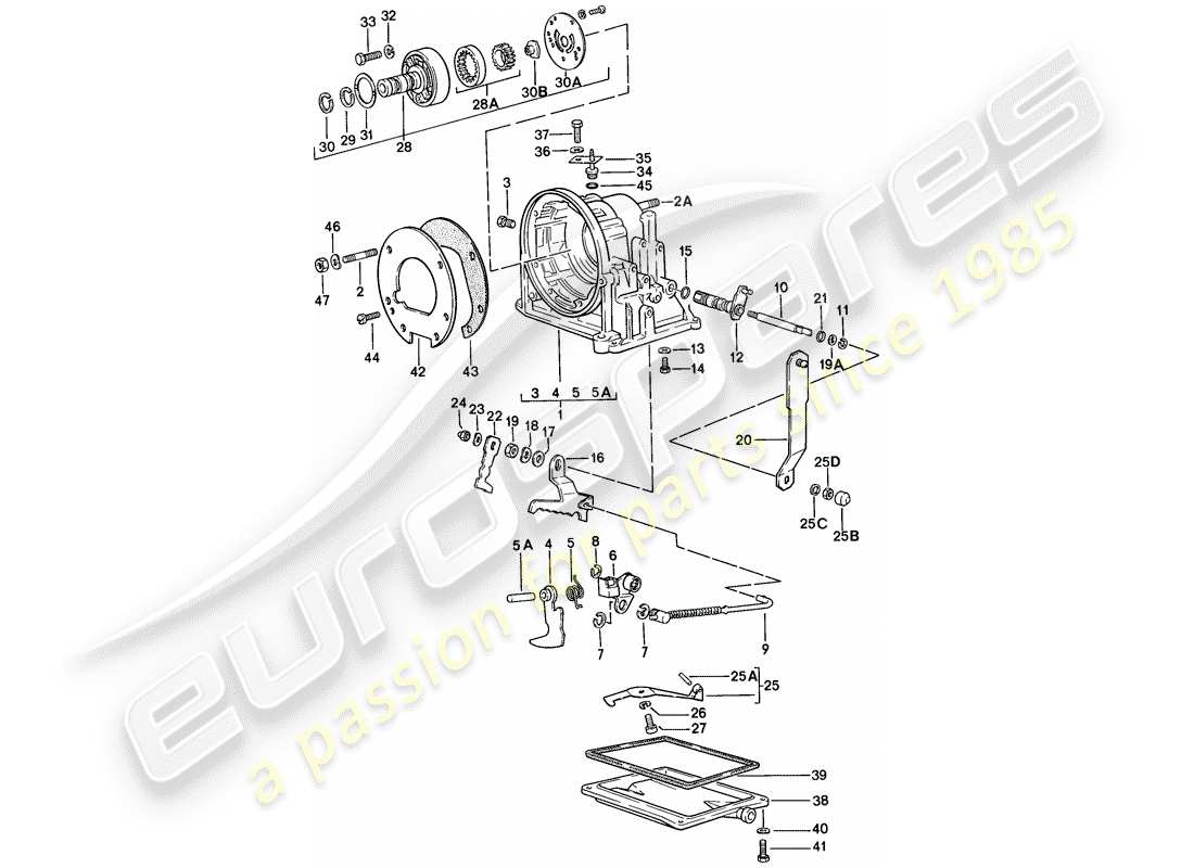 porsche 1988 (924s) transmission case - automatic transmission parts diagram