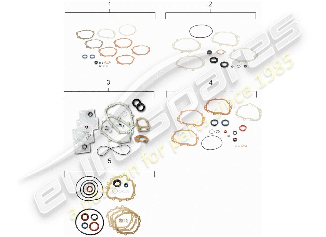 porsche 1971 (911) replacement transmission - repair kits - gasket set part diagram