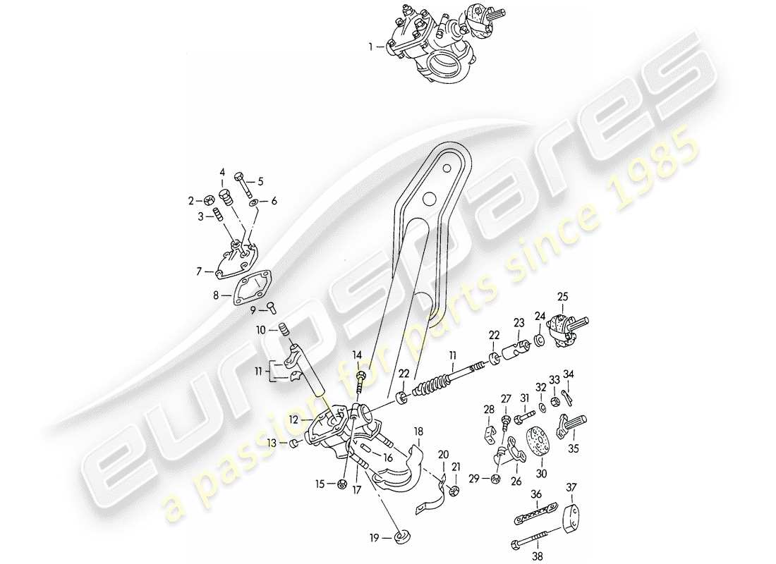 porsche 1954 (356/356a) steering gear - and - steering coupling - f >> 101 692 - f >> 61 892 - f >> 83 791 part diagram