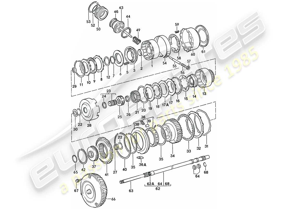 porsche 1987 (924s) transmission control - automatic transmission parts diagram