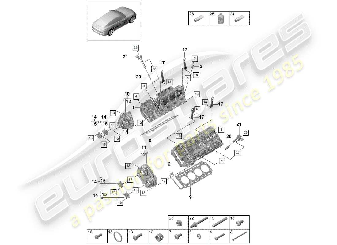 porsche 2020 (panamera 971-1) cylinder head parts diagram
