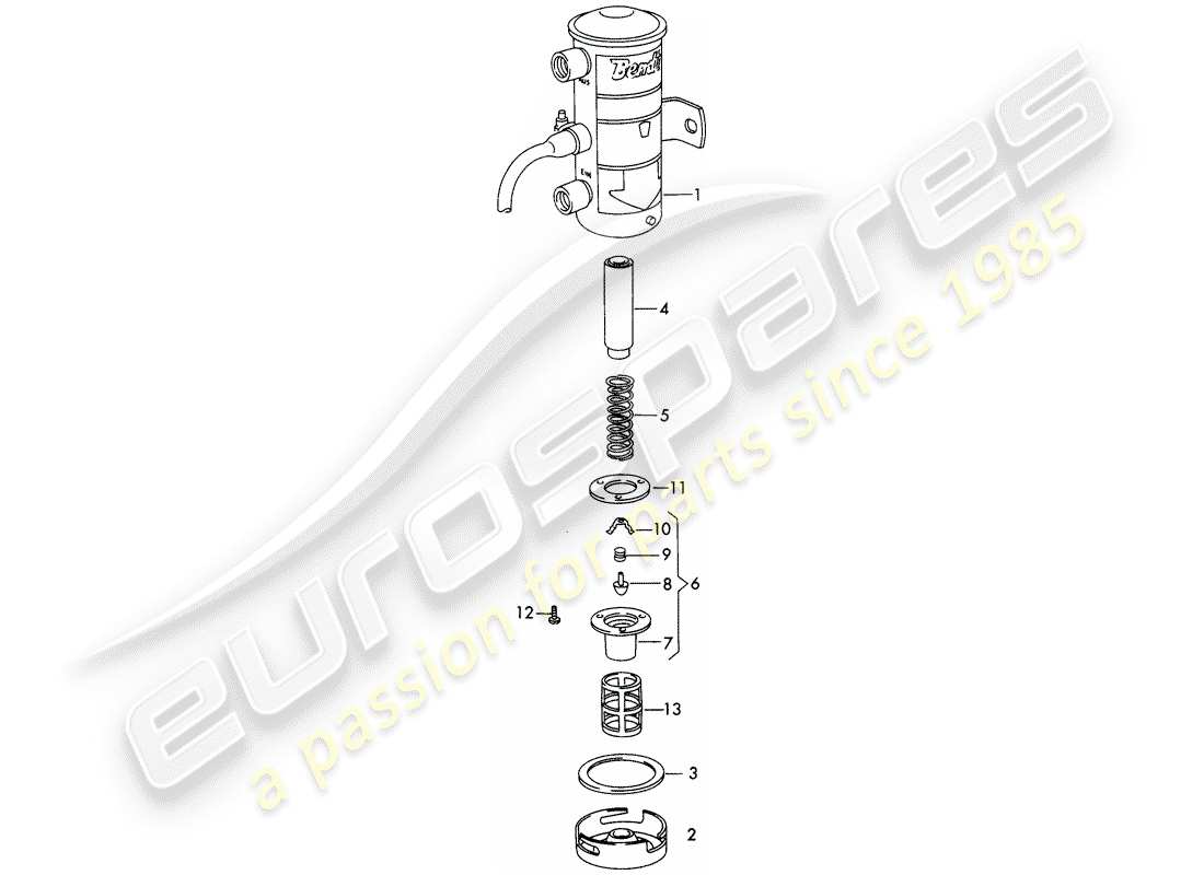 porsche 1964 (356b/356c) single parts - for - fuel pump part diagram