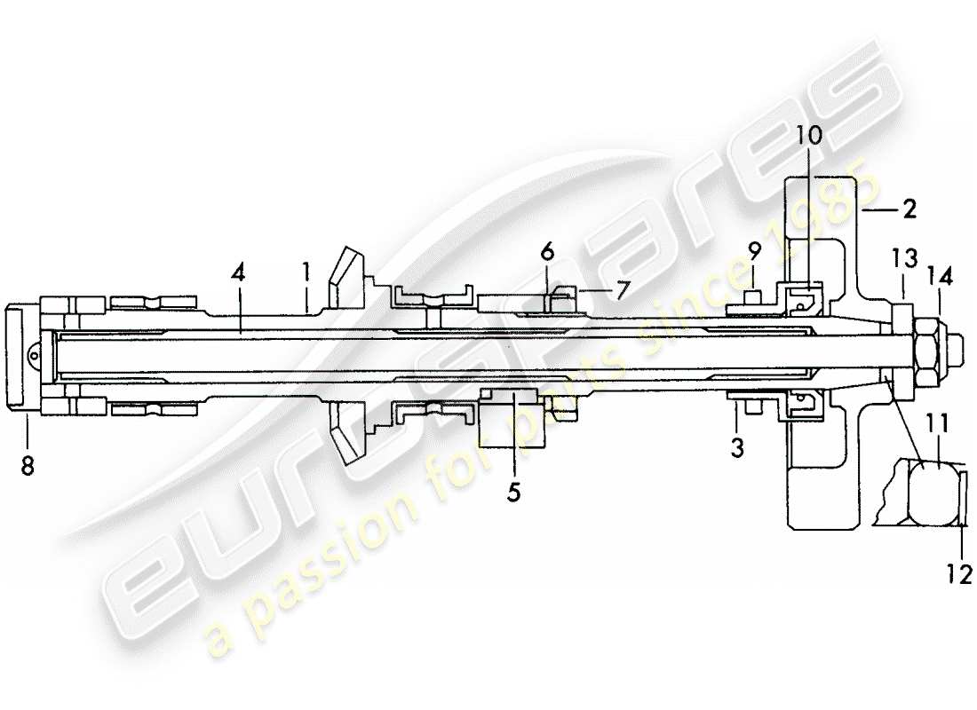 porsche 1963 (356b/356c) camshaft - and - flywheel weights - intake - cylinder - 1 + 2 - and - cylinder - 3 + 4 part diagram