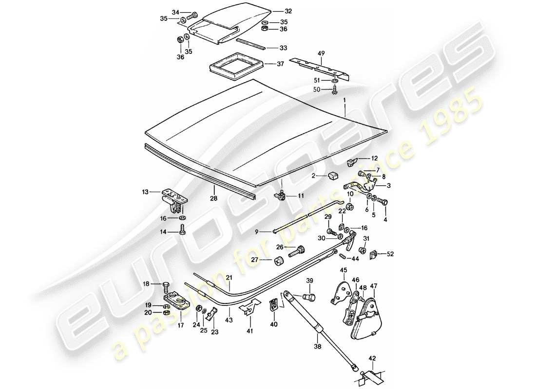 porsche 1981 (924) cover part diagram