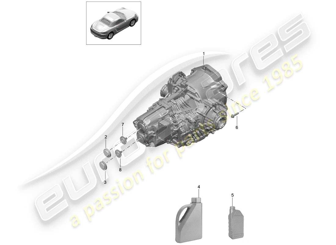 porsche 2018 (718 boxster) - pdk - part diagram