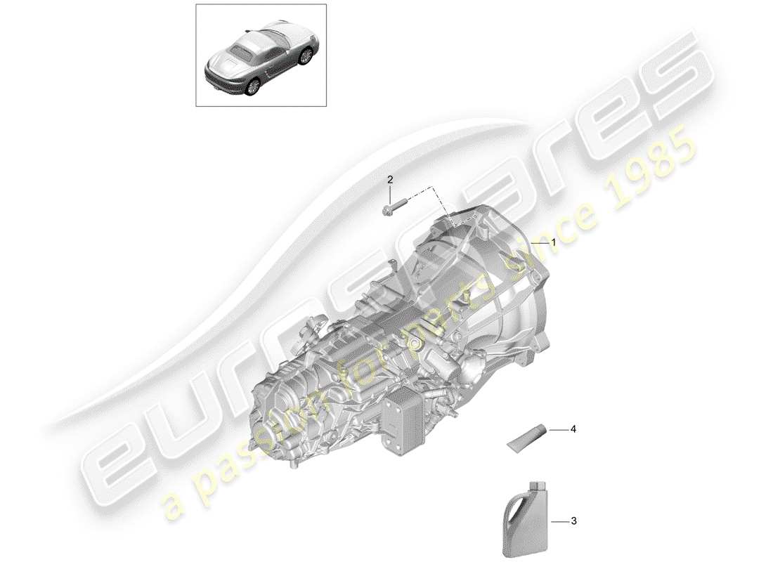 porsche 2018 (718 boxster) manual gearbox part diagram