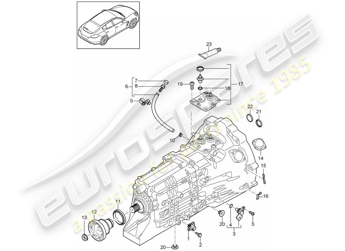 porsche 2014 (panamera 970) replacement transmission part diagram