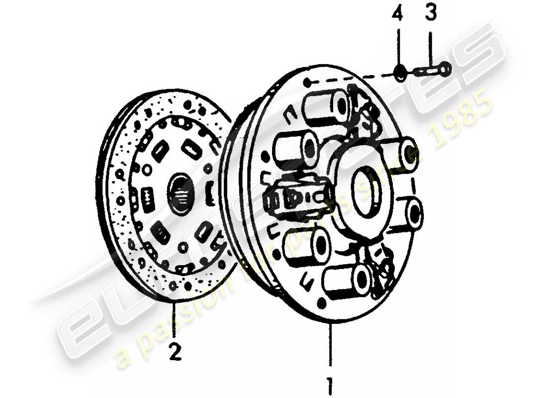 porsche 1956 (356/356a) clutch parts diagram