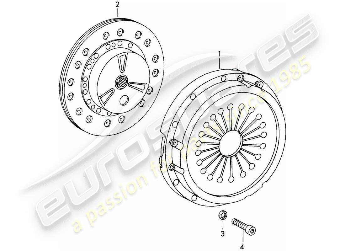 porsche 1970 (911) clutch part diagram