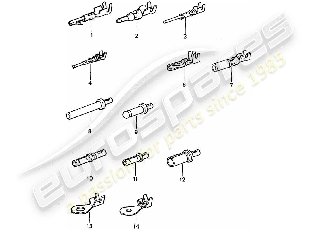 porsche 1983 (911) pin (male) terminal - contact pin - cable shoe part diagram