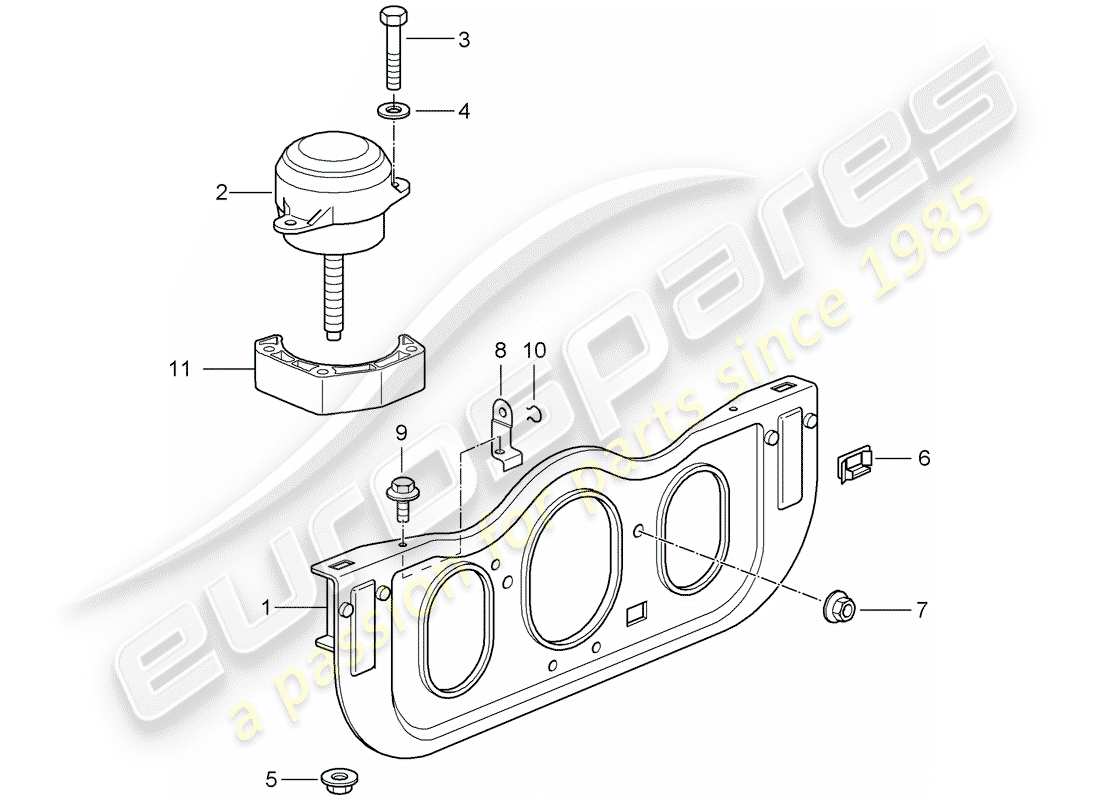 porsche 2004 (996 gt3) engine suspension parts diagram