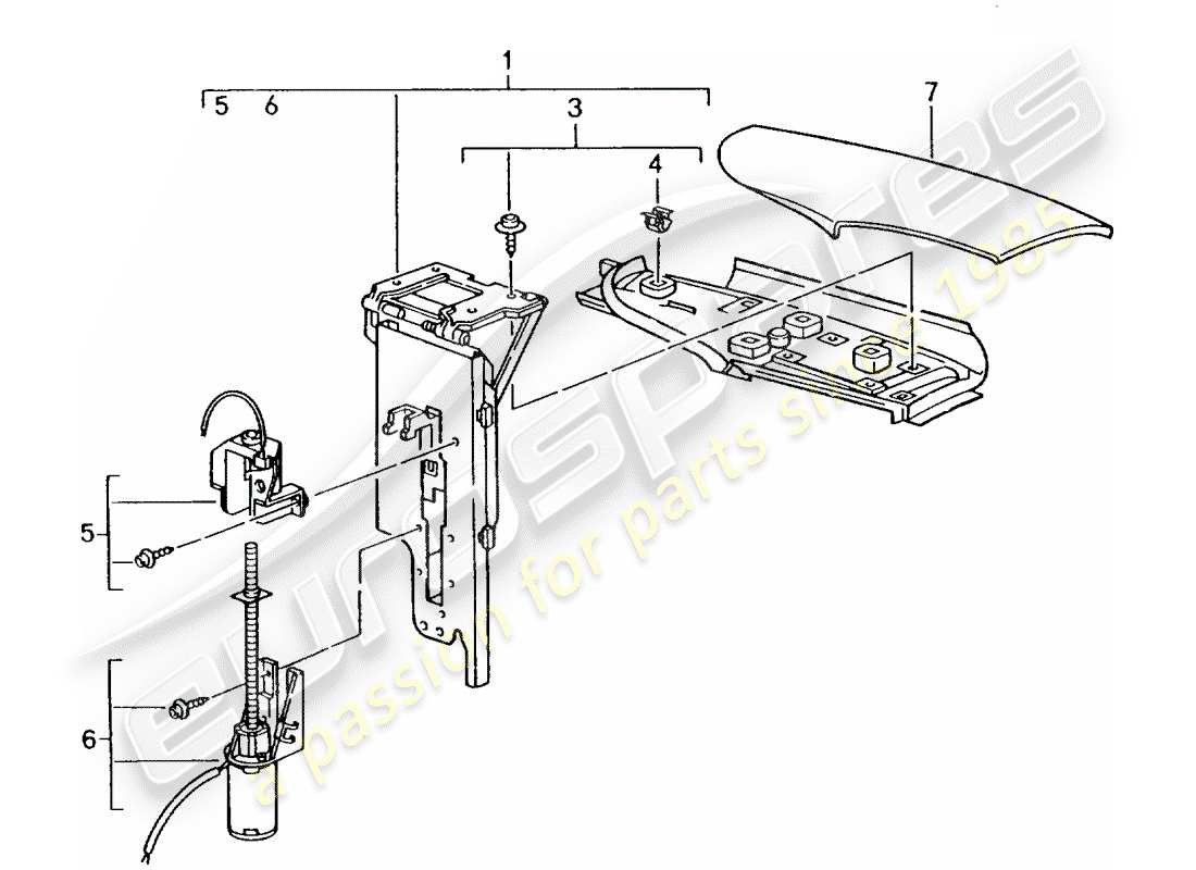 porsche 2003 (996) flap - convertible roof parts diagram