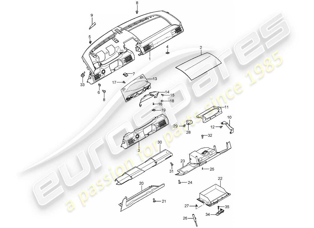 porsche 2006 (carrera gt) dashboard part diagram