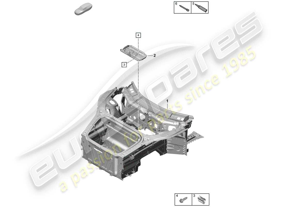 porsche 2019 (718 boxster spyder) front end part diagram