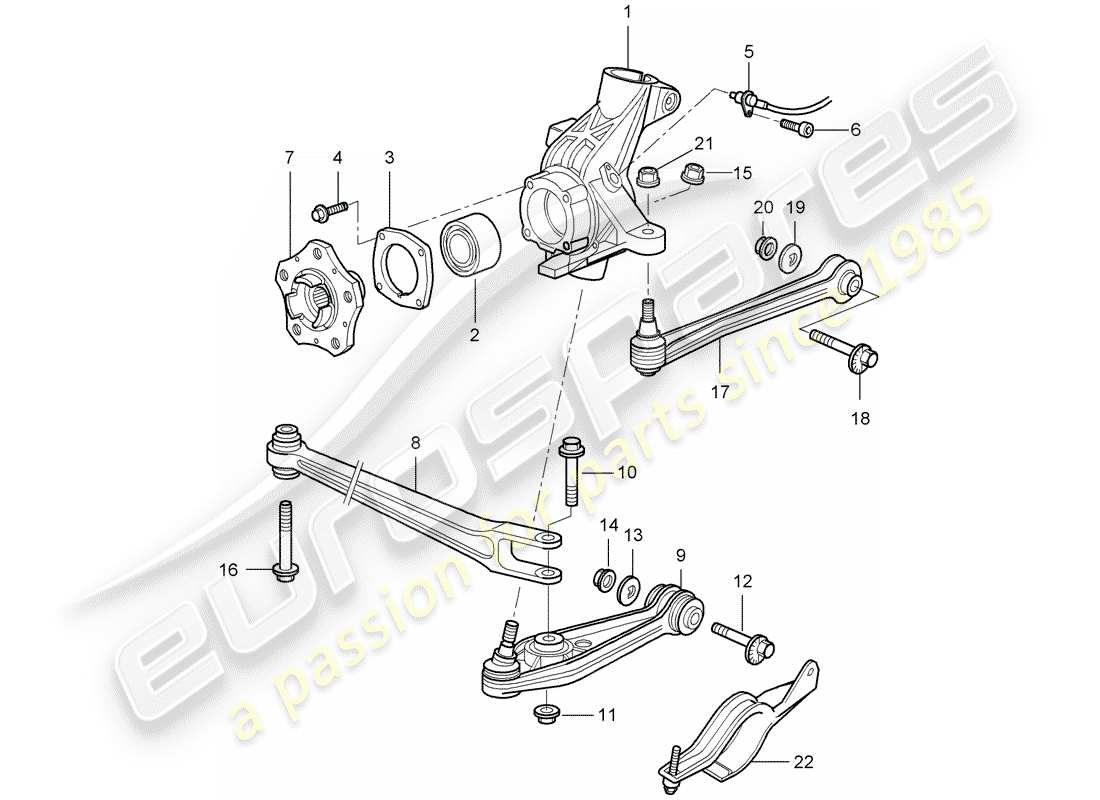 porsche 2007 (987 cayman) rear axle part diagram