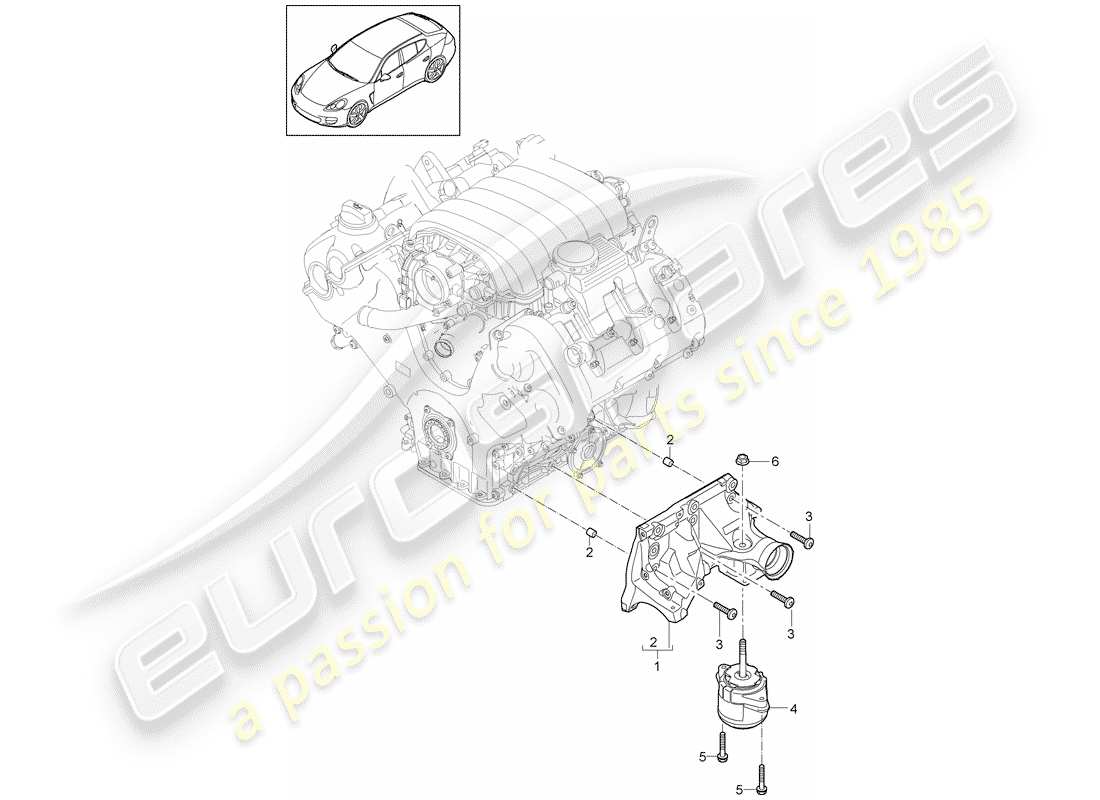 porsche panamera 970 (2016) engine suspension part diagram