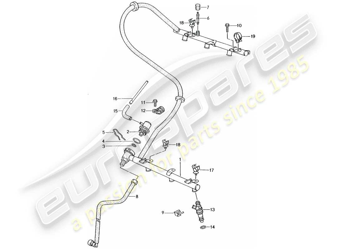 porsche 2001 (986 boxster) fuel collection pipe part diagram