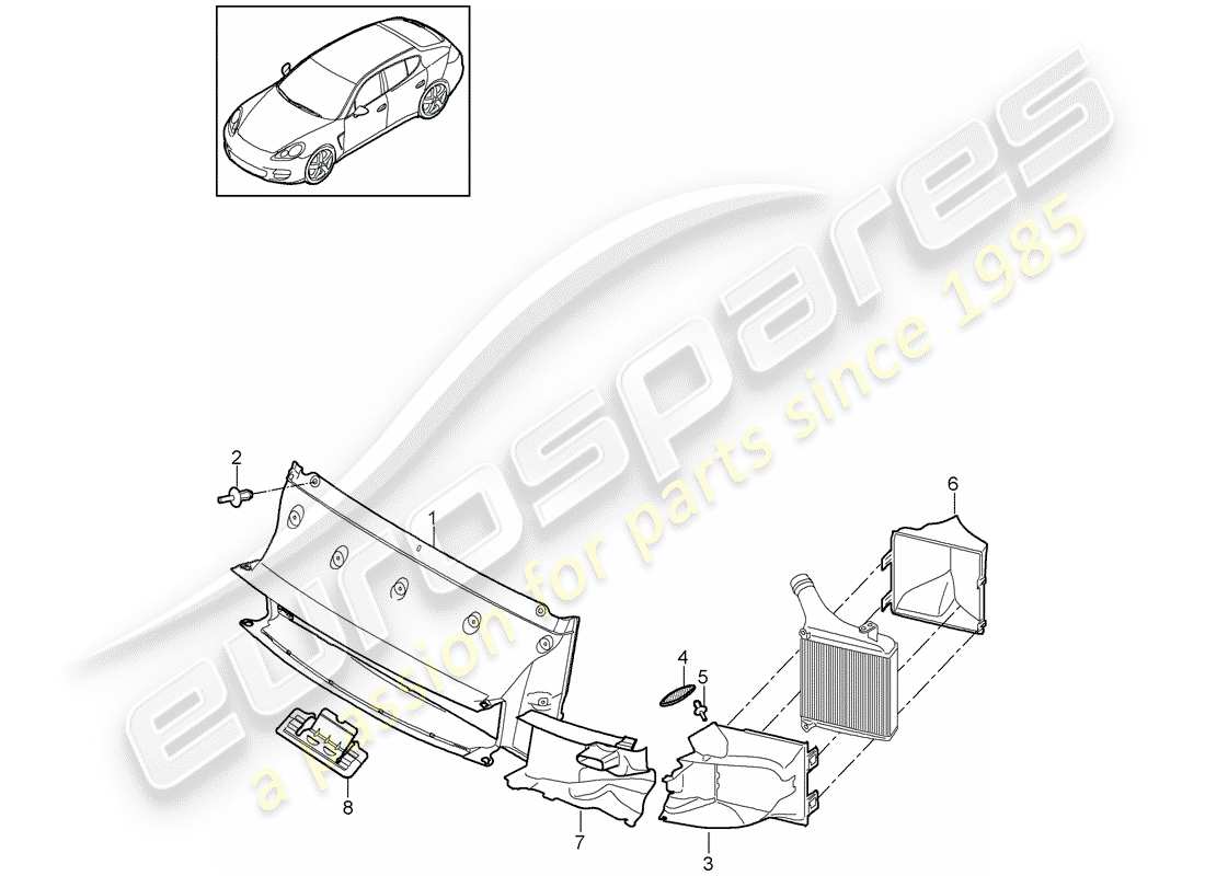porsche 2016 (panamera 970) air duct parts diagram