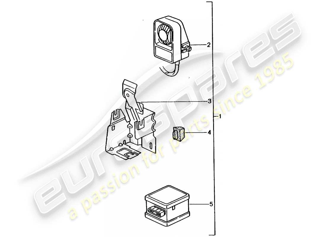 porsche tequipment catalogue (1993) alarm horn part diagram
