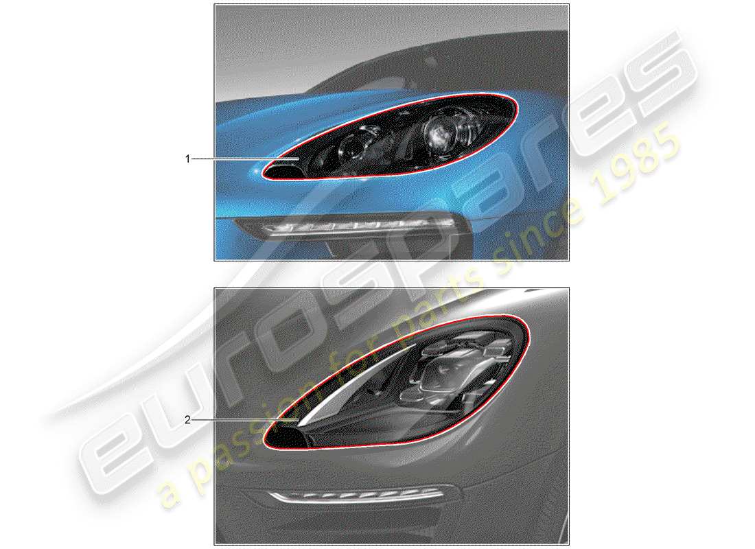 porsche 2018 (tequipment macan) headlamp part diagram