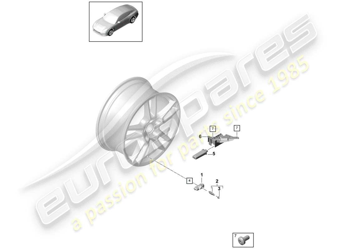 porsche 2017 (panamera 971-1) tire pressure control system part diagram