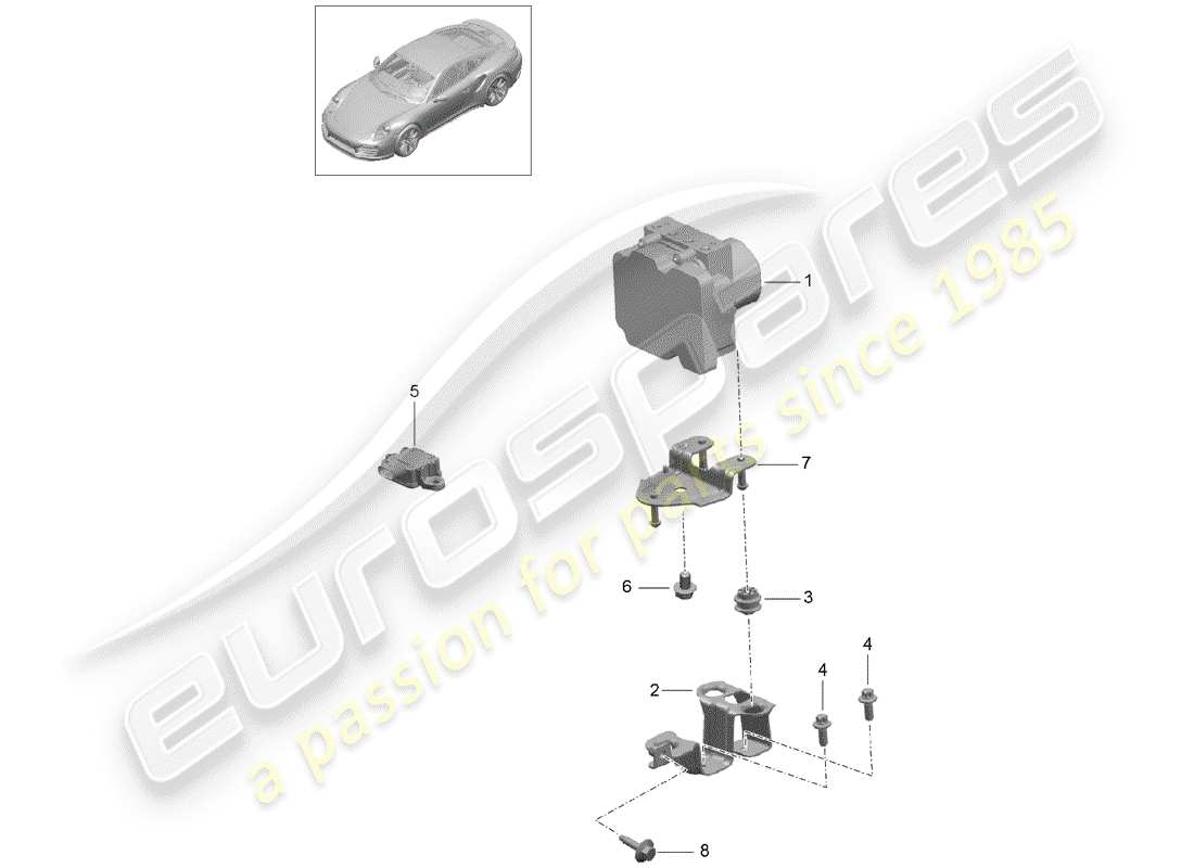 porsche 2017 (991-2 turbo) hydraulic unit part diagram