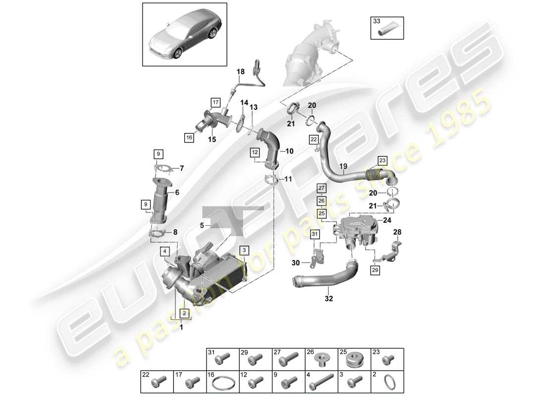 porsche 2019 (panamera 971-1) exhaust recirculation part diagram
