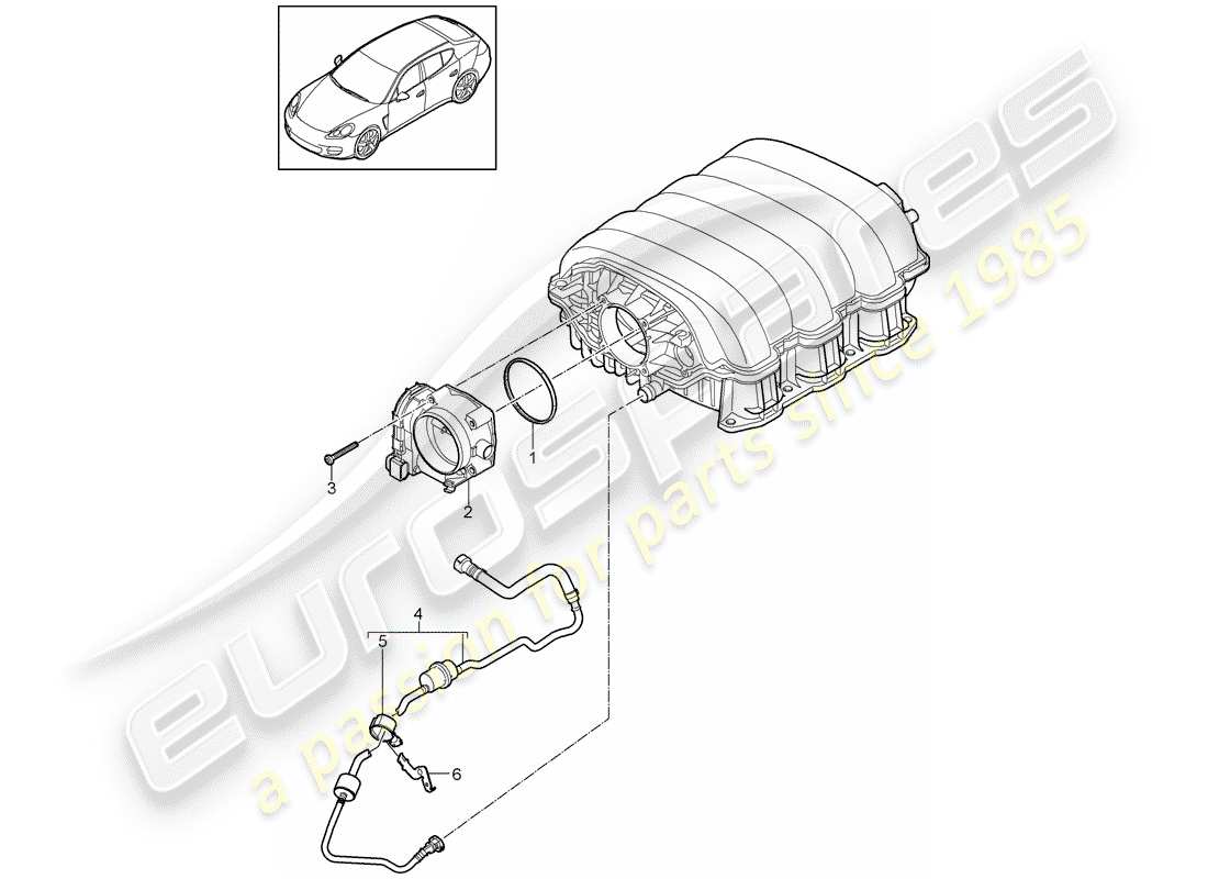 porsche 2016 (panamera 970) throttle body parts diagram