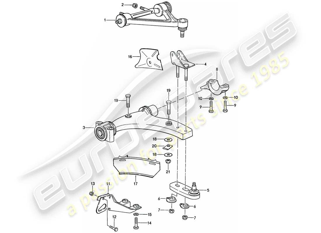 porsche 1986 (928) track control arm - f 92-gs861 000>> - d - mj 1986>> - mj 1986 part diagram