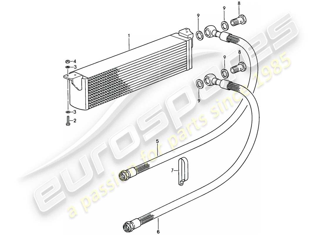 porsche 1987 (911) special model - flatnose design - oil cooler - d - mj 1988>> part diagram
