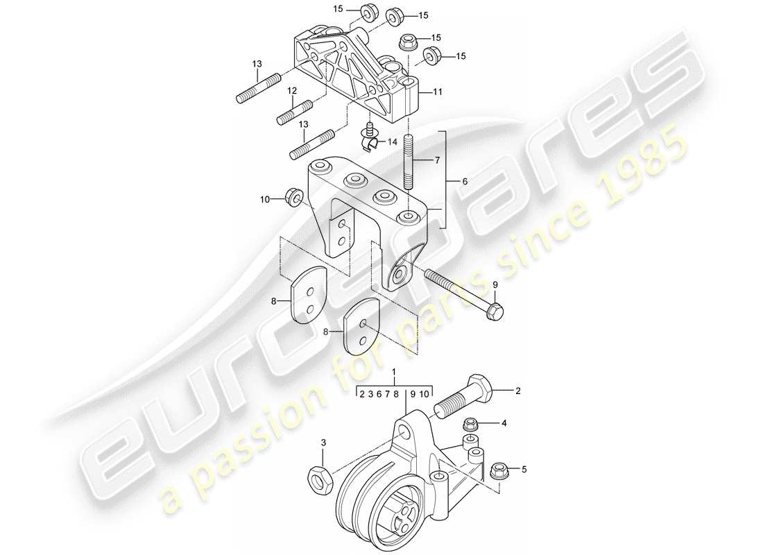 porsche carrera gt (2005) engine suspension part diagram