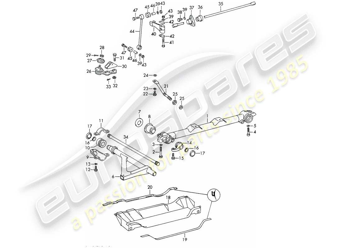 porsche 1969 (911/912) front axle - stabilizer - d >> - mj 1967 part diagram