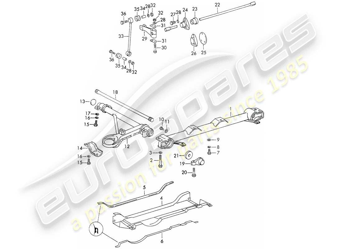 porsche 1969 (911/912) front axle - stabilizer - d - mj 1969>> - mj 1969 part diagram