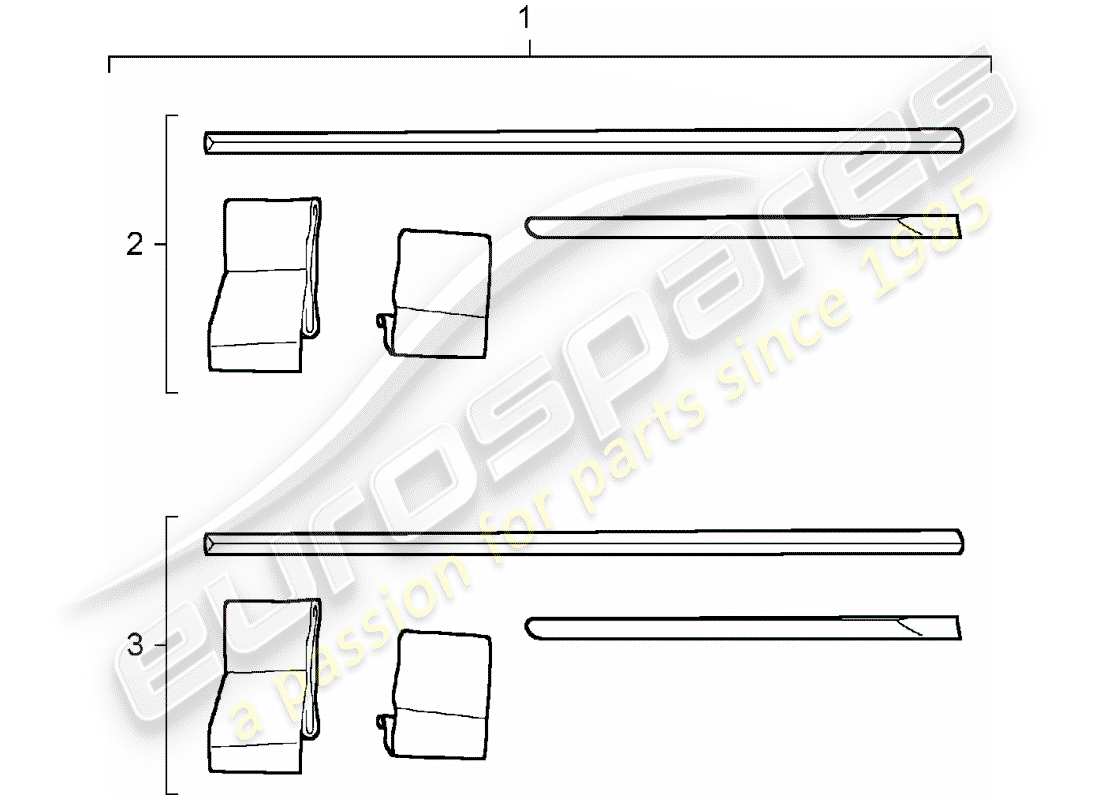 porsche 2017 (tequipment cayenne) protective strip part diagram