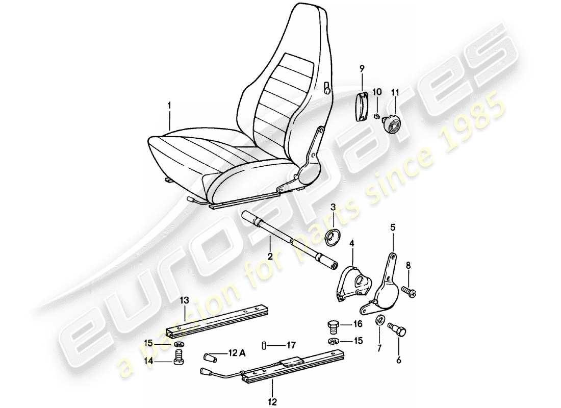 porsche 1979 (911) sports seat - complete - d >> - mj 1980 part diagram