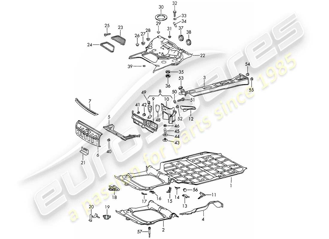 porsche 1968 (911/912) frame part diagram