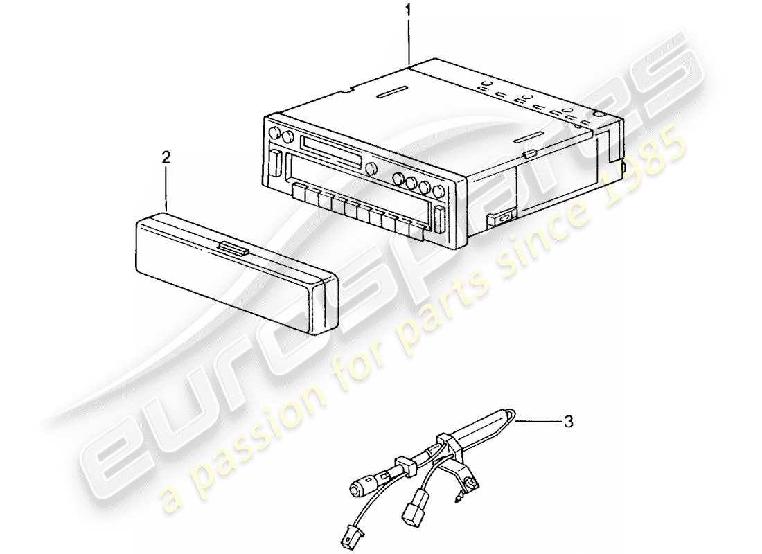 porsche 2005 (996 gt3) radio unit parts diagram