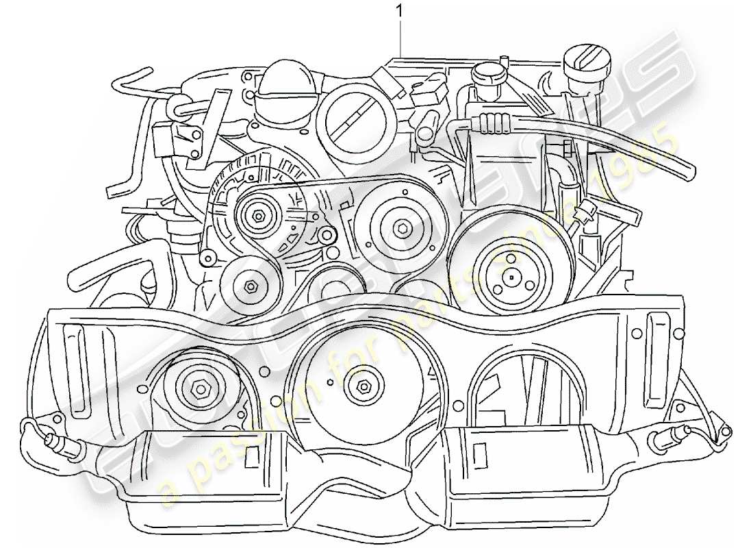 porsche 2005 (996 gt3) replacement engine - ready for installation part diagram