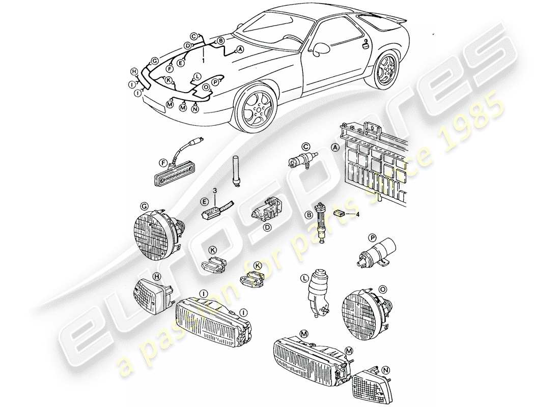 porsche 1993 (928) harness part diagram