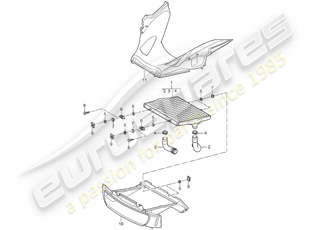 porsche 2006 (carrera gt) radiator part diagram